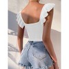 Womens Knit Tube Tops Cap Sleeve Sweet Heart Neckline Sweater Tops Ribbed Sweater Tops - 3 of 4