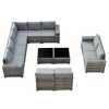 Marlton 12pc Wicker Outdoor Patio Furniture Set Conversation Sofa Sectional with Cushions - 2 of 4