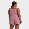 Women's Ribbed Tank Top and Shorts Pajama Set - Auden™ - 2 of 3
