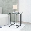 NicBex Modern 39.37" Rectangle Coffee Table with Tempered Glass Top and Metal Cross Legs for Living Room and Bedroom - 4 of 4