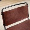 INFURNIC Accent Chairs 2PCS Leather Leisure Chairs Medieval Armless Chair Retro Accent Chairs for Living Room, Brown, 21.65"*25.59"*28.34" - 4 of 4