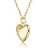 Guili 14K Gold Plated Shiny Heart Pendant Necklace Features a Polished, Romantic Design Perfect for Everyday Wear and Gifting - 2 of 3