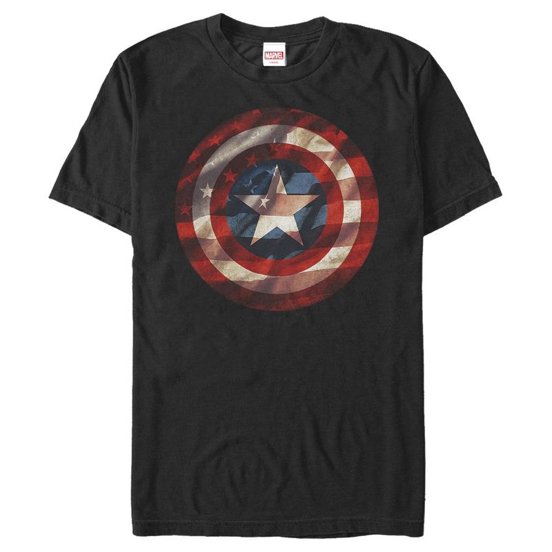 Men's Marvel Captain America Shield Flag T-Shirt, 1 of 6
