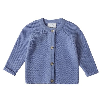 Image of Stellou & Friends 100% Cotton Newborn and Baby Cardigan Sweater - 18-24 Months / Periwinkle