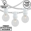 Novelty Lights 100 Feet Heavy Duty Light Strings and Sets with 100 In-Line E12 Sockets, White Wire PVC Stringer, 12" Spacing, Non-Connectable - 2 of 4