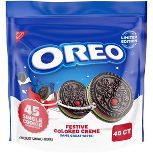 Oreo Red and Green Festive Jumbo Bag Limited Edition Christmas Cookies - 22.95oz/45ct - 1 of 4