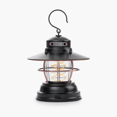 Barebones Antique Bronze Steel Outpost Lantern with LED Light