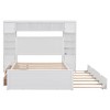 Full Size Wooden Bed With All-in-One Cabinet Shelf and Sockets  Twin Size Trundle  Gray - 4 of 4