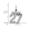 Black Bow Jewelry Sterling Silver, Varsity Collection, Small D/C Pendant, Number 27 - 3 of 4