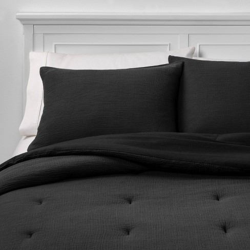 King Micro Texture Comforter Sham Set Black Project 62 Nate