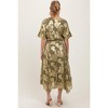 PinkBlush Olive Metallic Floral Jacquard Overlay Maternity Maxi Dress - 3 of 4
