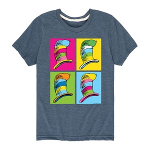 Boys' - Dr. Seuss - Cat In The Hat Color Block Hats Short Sleeve Graphic T-Shirt - 1 of 4