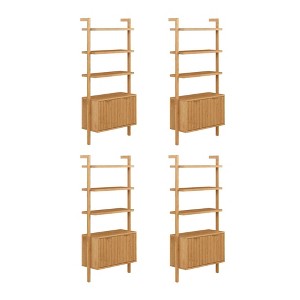 Nathan James 71.9" Set of 4 Jasper Wood Fluted Bookshelf Light Brown - 1 of 4