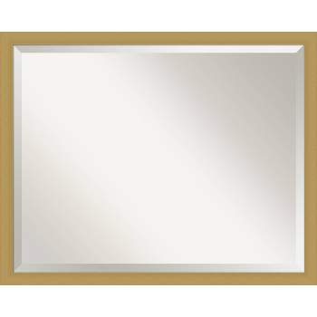 Grace Narrow Brushed Framed Bathroom Vanity Wall Mirror Gold - Amanti Art