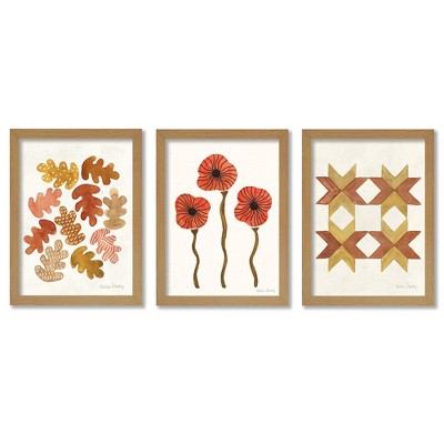 Americanflat 16 X 20 Walnut Matted Watercolor Rust By Pauline Stanley - 3  Piece Gallery Framed Print Art Set : Target