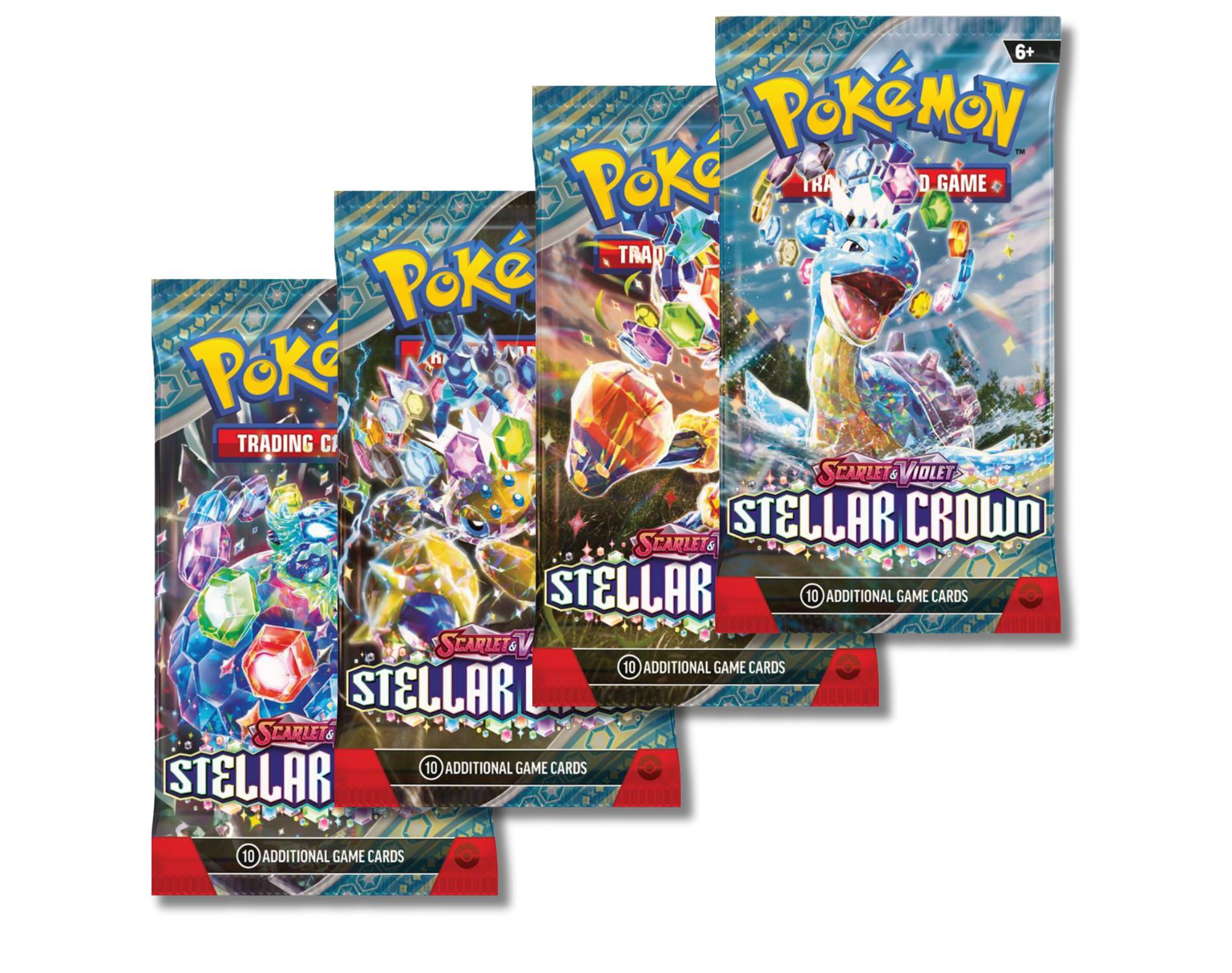 Pokemon Scarlet & Violet Stellar Crown Art Bundle (4 Booster Packs)
