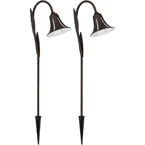 John Timberland Tulip 27" High Dark Rust LED Landscape Lights Set of 2 - 1 of 4