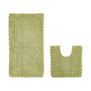 Lilly Crochet Collection 100% Cotton Tufted Reversible 2-Piece Bath Rug Set – Super Absorbent, Machine Washable Bathroom Mats with Crochet Pattern - 1 of 4