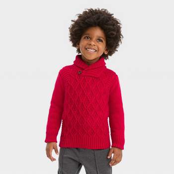 Toddler Boys' Shawl Collar Sweater - Cat & Jack™ Red
