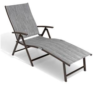 Pellebant Outdoor Aluminum Folding Adjustable Chaise Lounge - 1 of 4