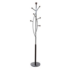 Appendiabiti Autoportante Milano Con Specchio | Metallo, Design Moderno, 175 Cm, Noce