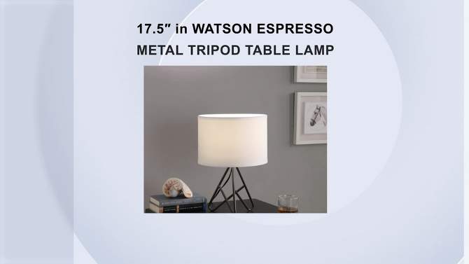16&#34; Modern Metal Table Lamp with Clover Base Black - Ore International, 5 of 6, play video
