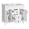 Akoasm 35.9 in. W Modern Single Sink Bathroom Vanity with 2 Soft Closing Doors and 2 Drawers-White - 2 of 4