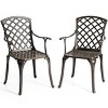 Tangkula 2 PCS Cast Aluminum Dining Chair Arm Seat Outdoor Patio Bistro Chair Solid - 4 of 4