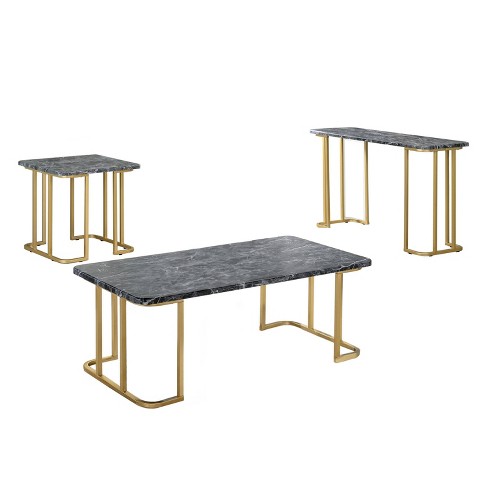 Marble and gold discount coffee table set