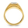 Black Bow Jewelry Men's 10K Two Tone Gold & 1/6 CT Diamond Tapered Band - 3 of 4