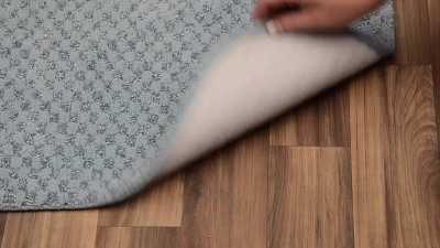 Platinum Gray Nylon Washable Bath Rug Runner