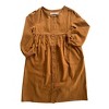 Kids' Organic Long-Sleeved Button-Down Woven Dress Acorn - Jackalo - 3 of 4