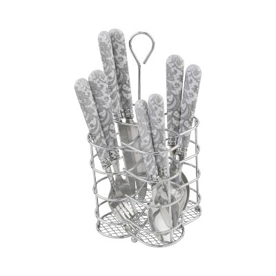 French Home French Home Bistro 16-Piece Stainless Steel Flatware Set, Service for 4, Lace Overlay