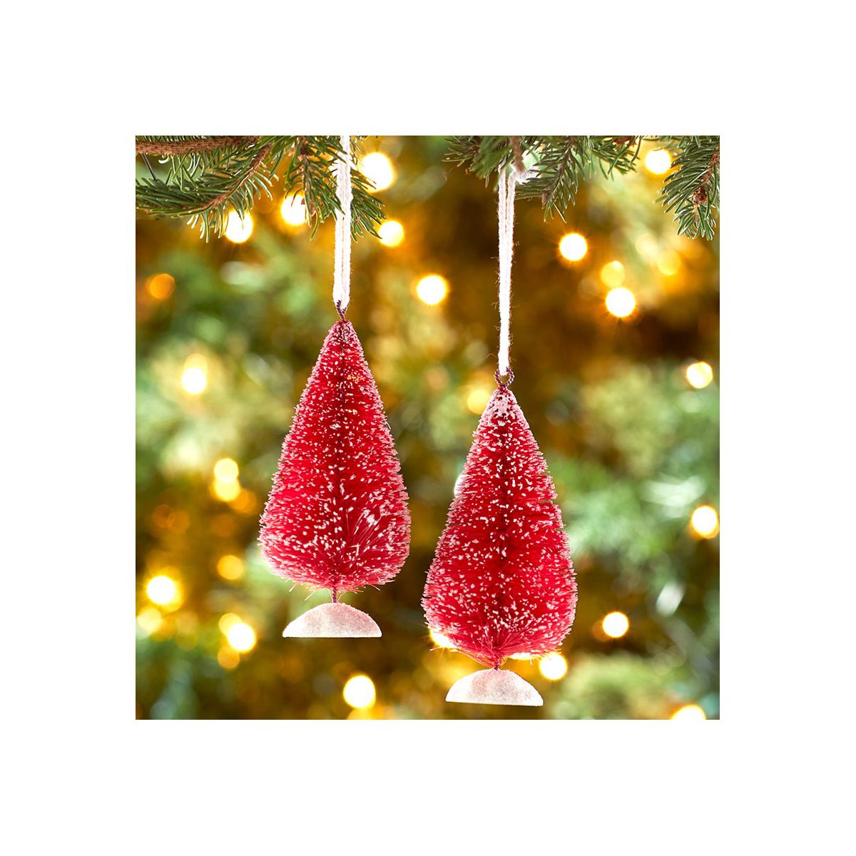 The Lakeside Collection Bottlebrush Tree Ornaments Set of 2 - - thumbnail 6