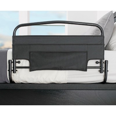 Stander 30 inch Safety Bed Rail and Padded Pouch, Adult Swing-down Guard Rail, Black