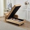 Modern Velvet Chaise Lounge Chair with Storage,Upholstered Recliner with Gold Metal Legs and Pillow for Bedroom or Living Room-The Pop Home - 2 of 4