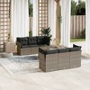 vidaXL Patio Sofa Set with Cushions Outdoor Furniture 7 Piece Poly Rattan - Gray - 2 of 4