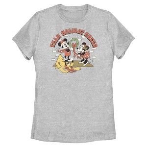 Womens Mickey & Friends Team Holiday Cheer T Shirt - 1 of 4