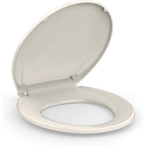 Slow-Close Toilet Seat, Quiet Polypropylene (PP) Toilet Lid with Secure Hinges, Easy to Install & Clean - 1 of 4