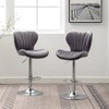 Swivel Counter Barstools Set of 2, Adjustable Bar Stool Upholstered Seating Metal Frame for Kitchen, Pub, Gray - image 3 of 4