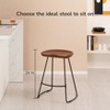 MH London Ember 24" Mid-Century Modern Saddle Counter Stool with Solid Wood Seat and Metal Base - 4 of 4