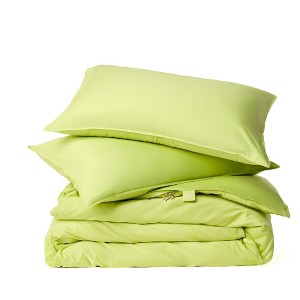 Canadian Down & Feather Company - 3 Piece Duvet Cover Set with 3-Sided Zipper, Pistachio - 1 of 4