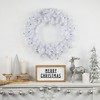 Northlight Pre-Lit Woodbury White Pine Artificial Christmas Wreath - 24" - Blue Lights - 2 of 4