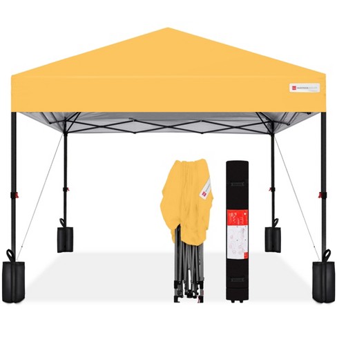 Best Choice Products 10x10ft Easy Setup Pop Up Canopy W 1 button Setup Wheeled Case 4 Weight Bags Marigold Target