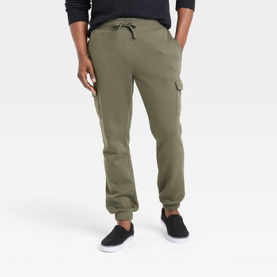 Men's Ultra Soft Fleece Tapered Cargo Pants - Goodfellow & Co™ Olive Green  S : Target