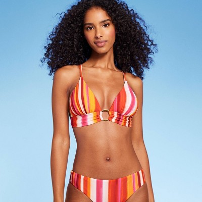 Women's Braided Strap Triangle Longline Bikini Top - Shade & Shore™ Multi  Tropical Print 3X