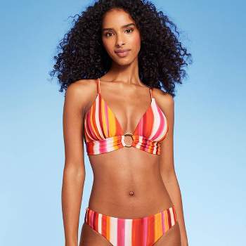Women's Tie-front Longline Bikini Top - Shade & Shore™ Multi Tropical  Floral Print : Target