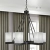 Toltec Lighting Nouvelle 6 - Light Chandelier in  Espresso with 4" Square White Muslin Shade - 3 of 4