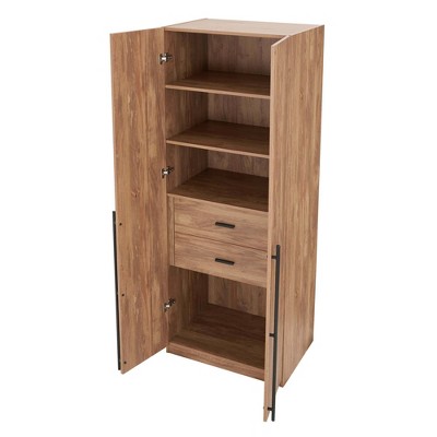 Golden Brown Contemporary Modular Wardrobe Closet Set
