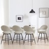 Bekrvio Swivel Counter Height Bar Stools Set of 2/4,26" Kitchen Bar Chairs w/Hollow Back,Faux Leather/Velvet Upholstered for Kitchen Island - 3 of 4